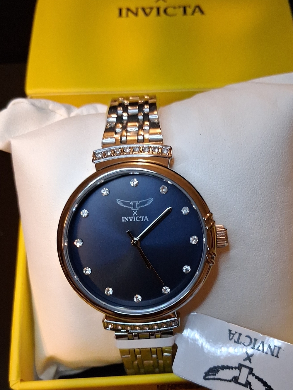 Invicta Angel Womens Silver/Blue 34mm Watch Model (69948) New With Box